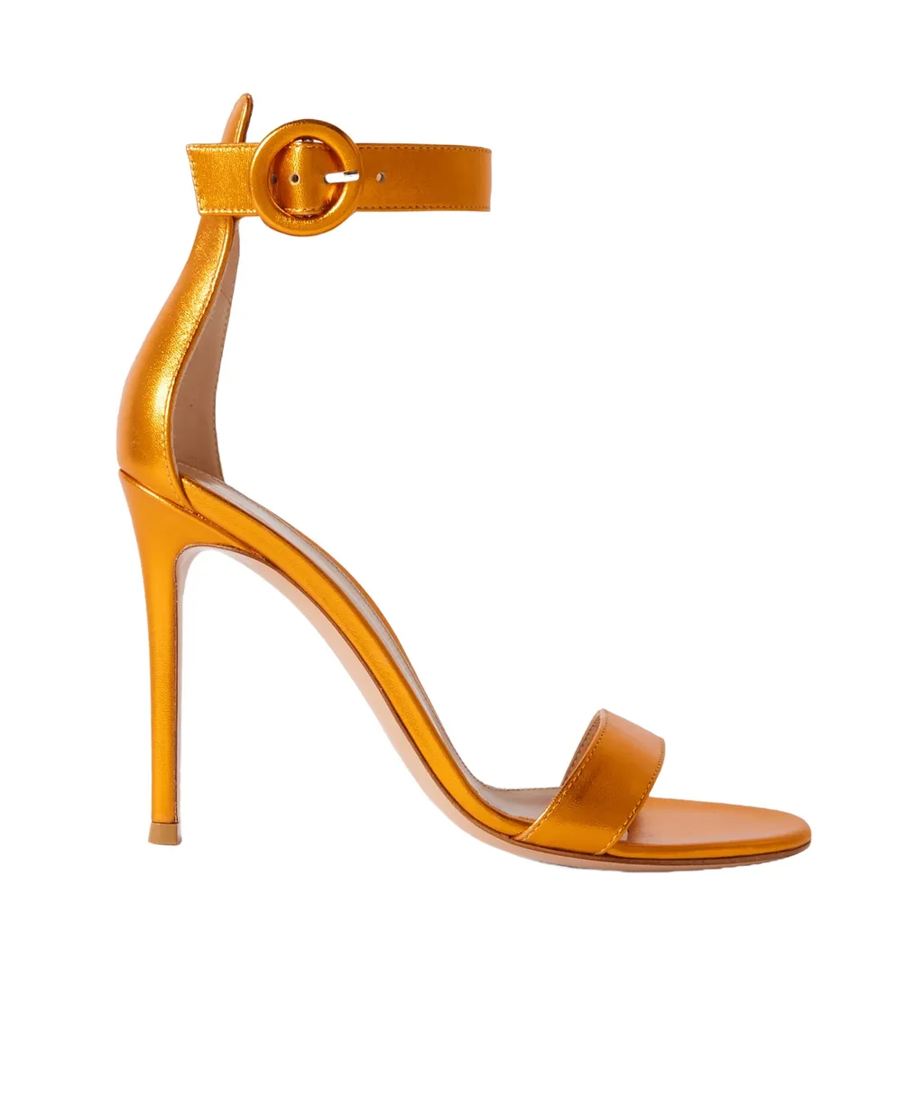 Metallic High-Heeled Sandals