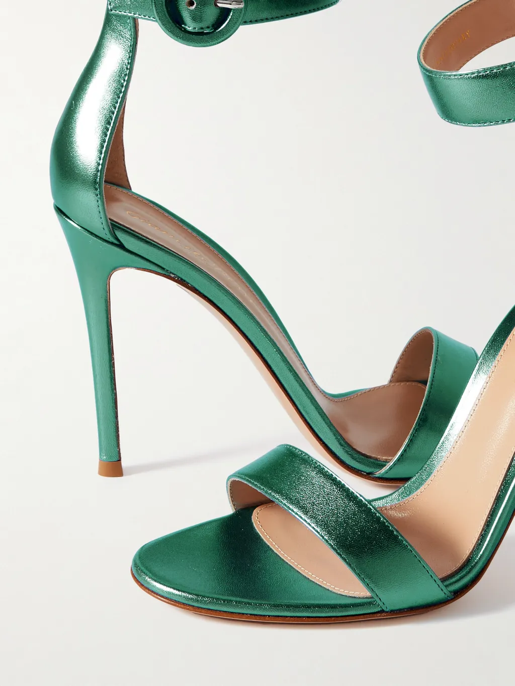 Round Head Metallic High-Heeled Sandals