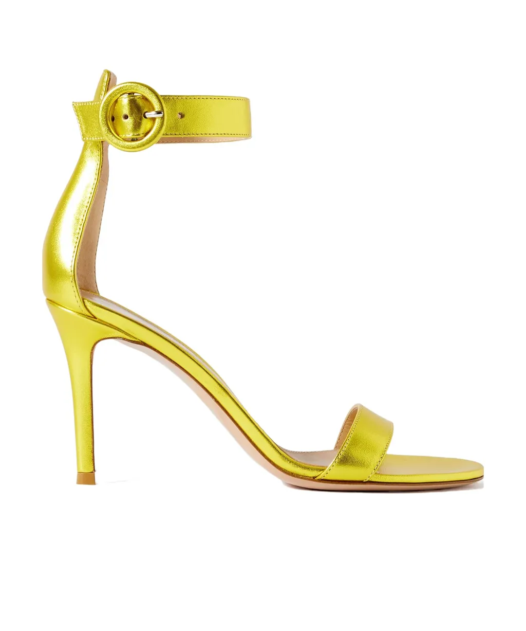 Metallic High-Heeled Sandals