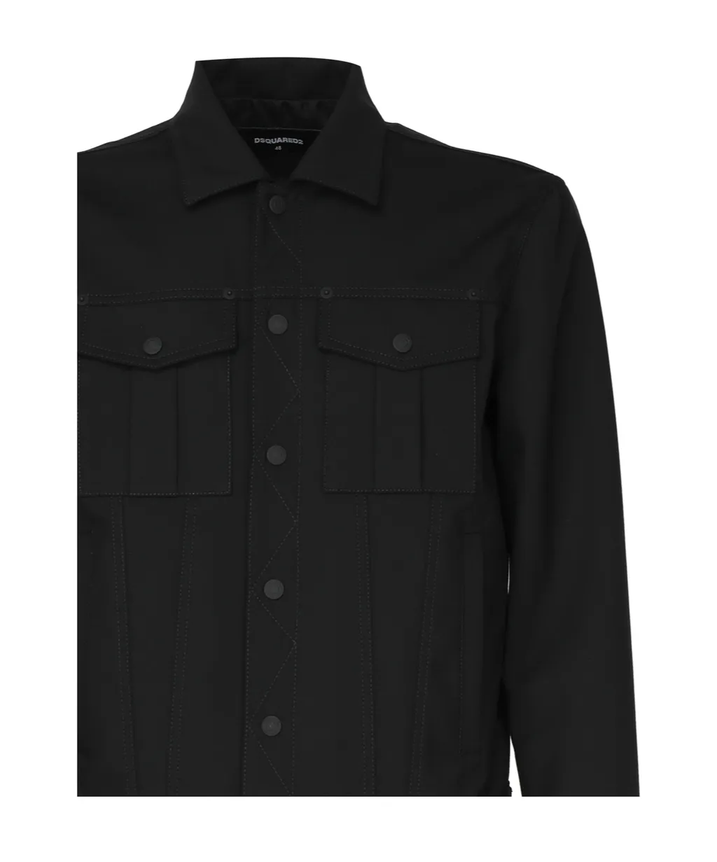 Dsquared2 Long Sleeved Press-Stud Jacket