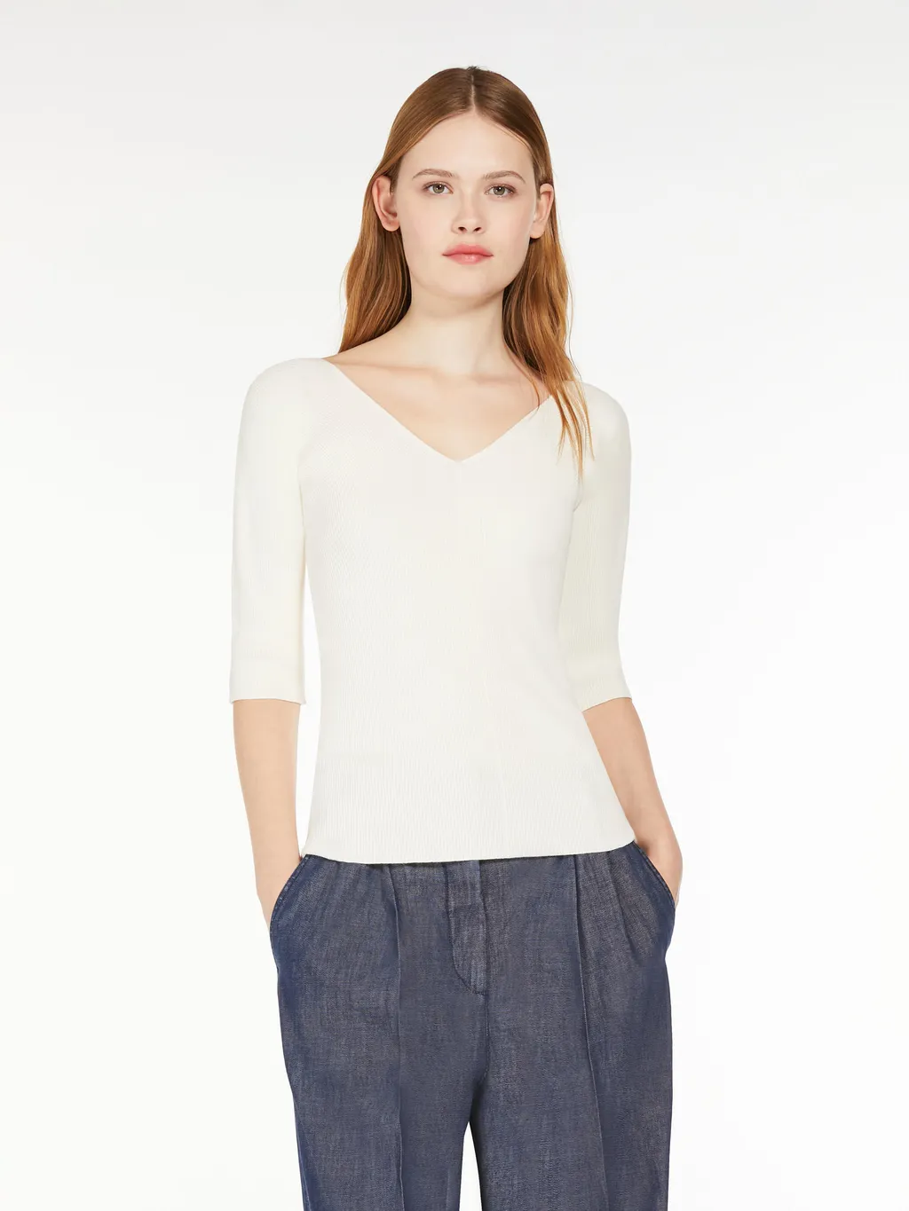 Weekend Max Mara V-Neck Half-Sleeved Jumper