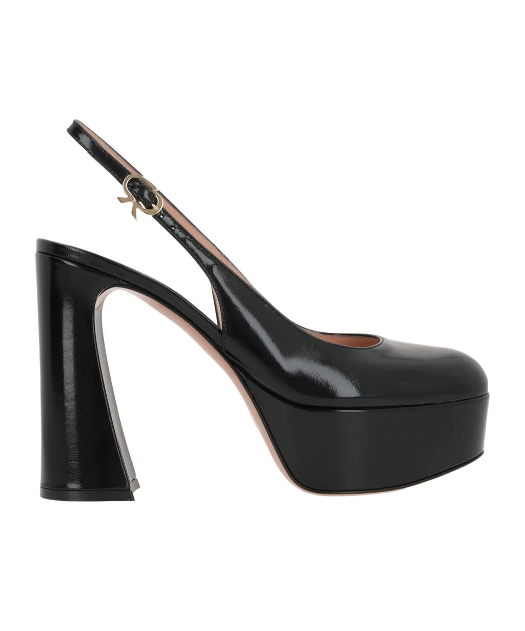 Gianvito Rossi Bessie Round Toe Platform Pumps