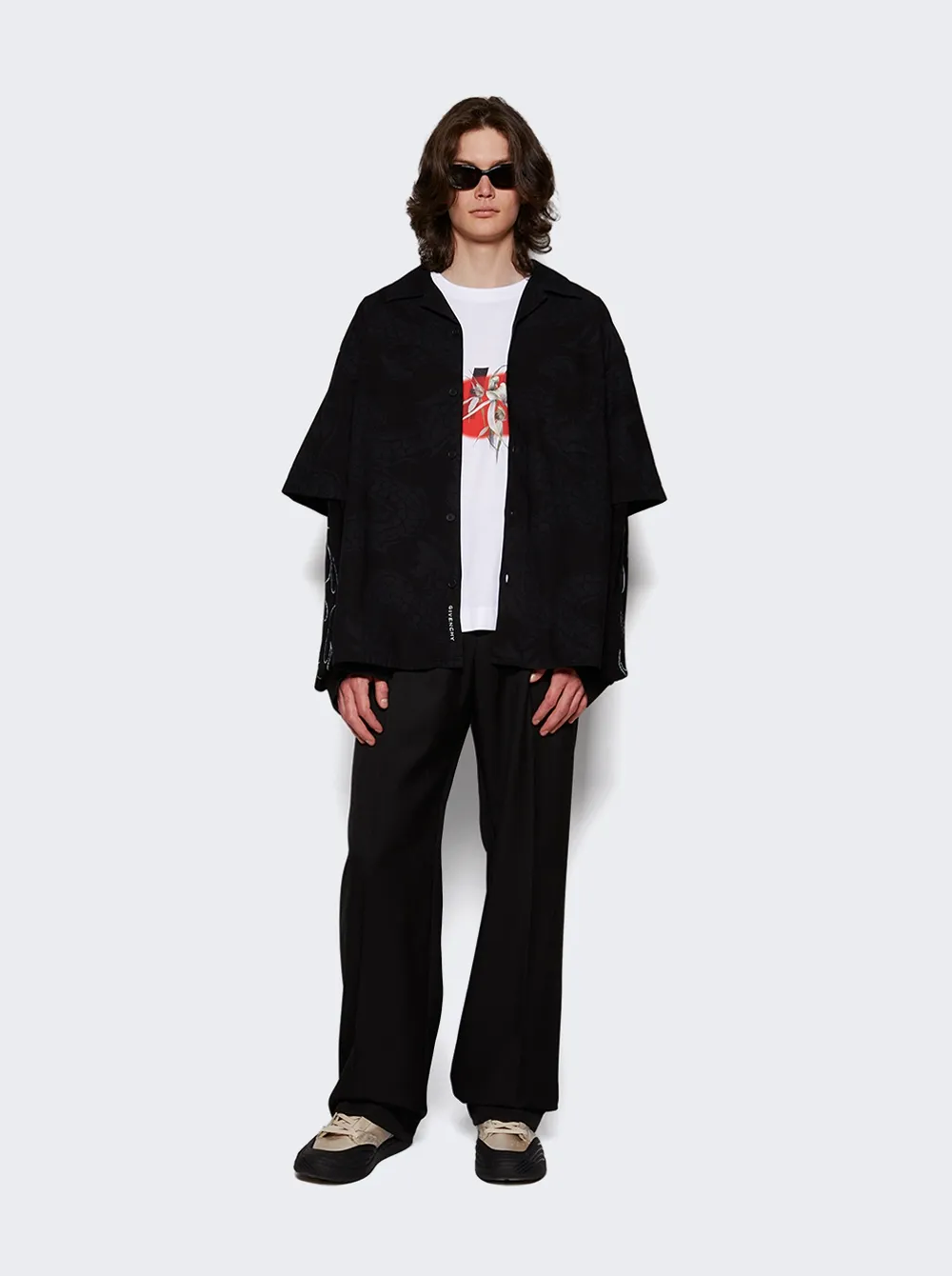 Givenchy Layered Collared Buton-Up Shirt