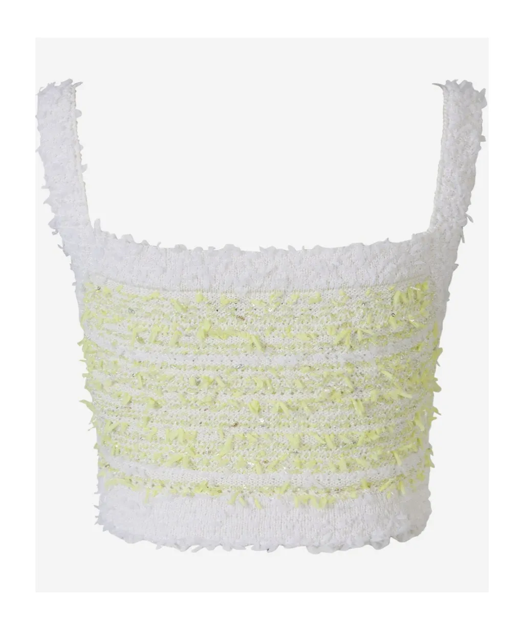 Balmain Textured Tweed Cropped Top