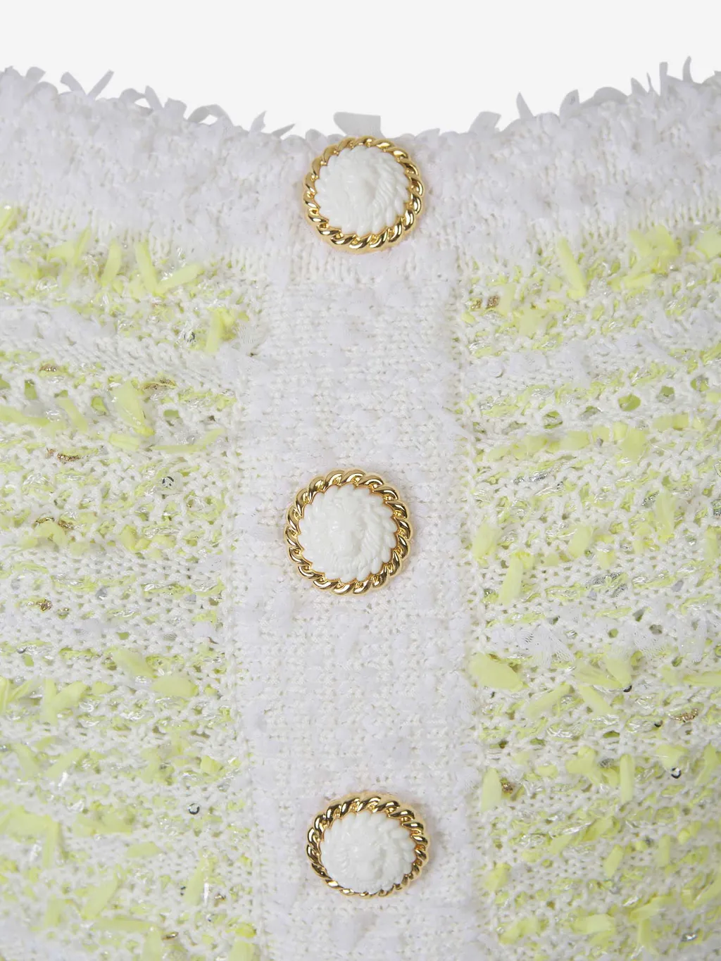 Balmain Textured Tweed Cropped Top