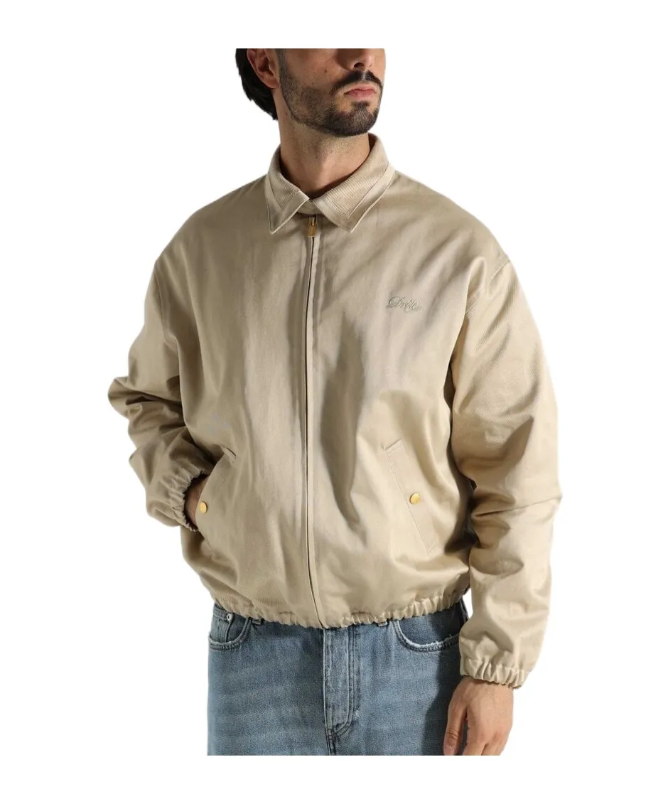 Logo-Embroidered Gabardine Shirt Jacket