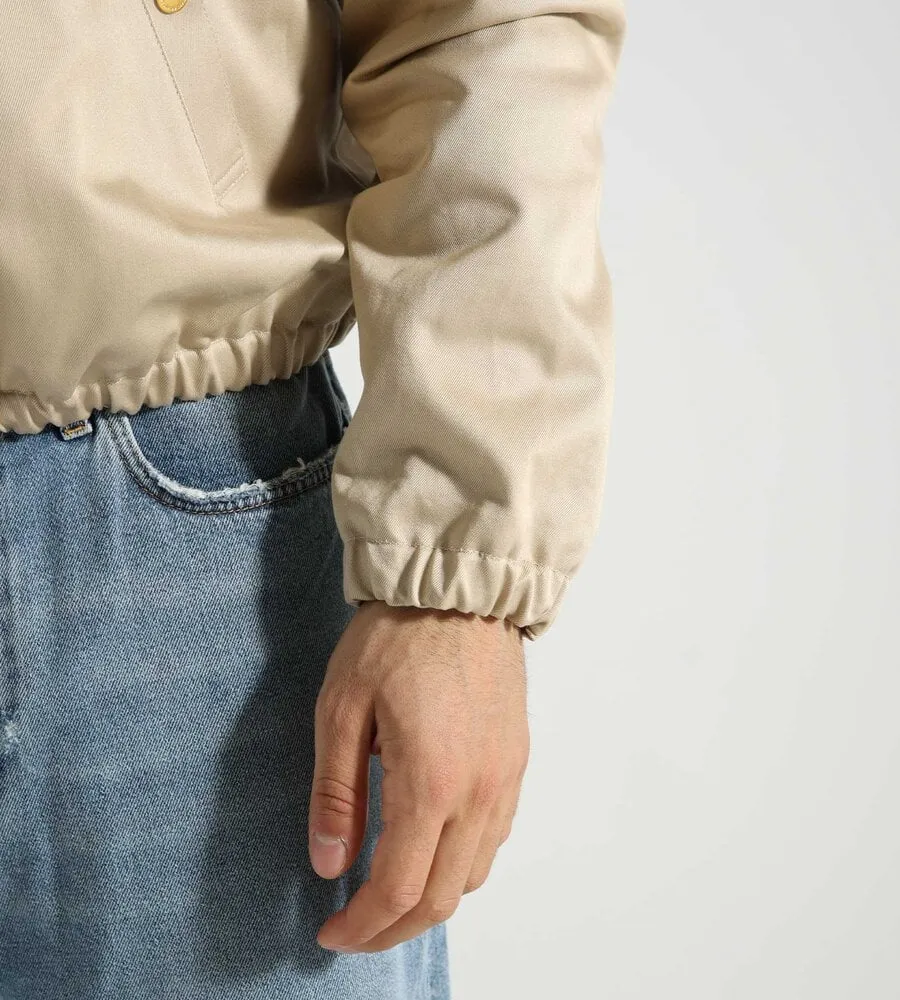 Logo-Embroidered Gabardine Shirt Jacket