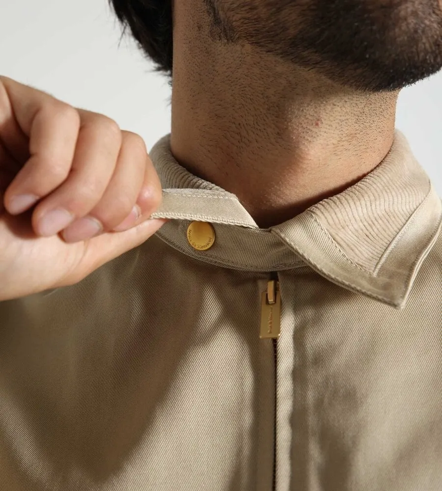 Logo-Embroidered Gabardine Shirt Jacket
