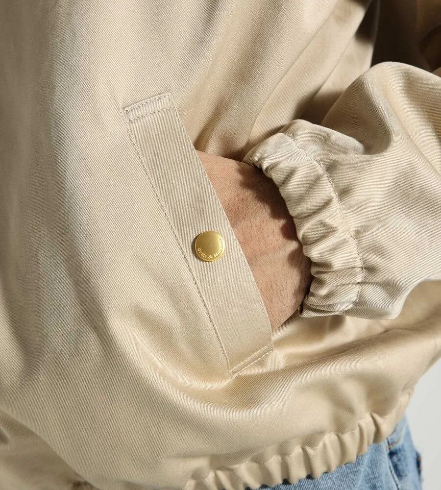 Logo-Embroidered Gabardine Shirt Jacket