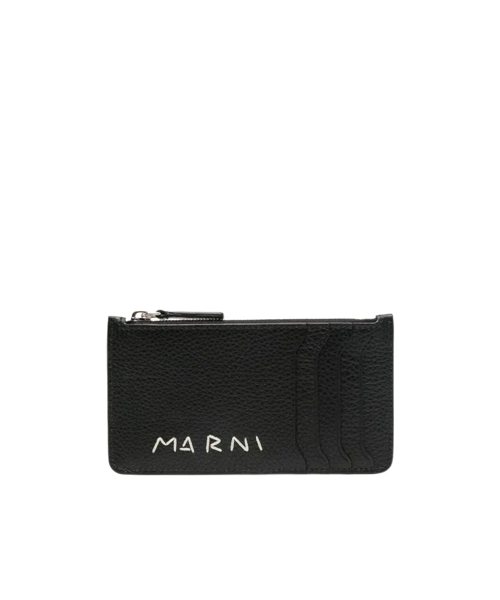 Marni Logo Detailed Zipped Cardholder
