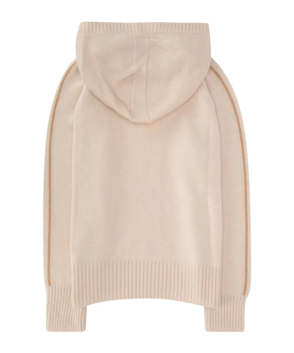 Fendi Kids Logo Intarsia Long-Sleeved Knitted Hoodie