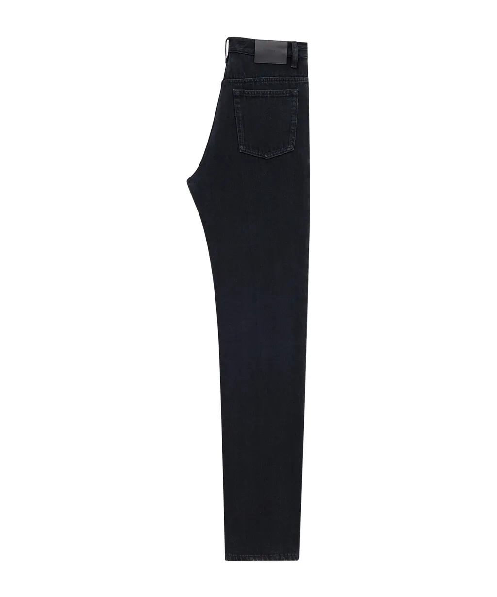 Saint Laurent Logo Patch Straight Leg Jeans