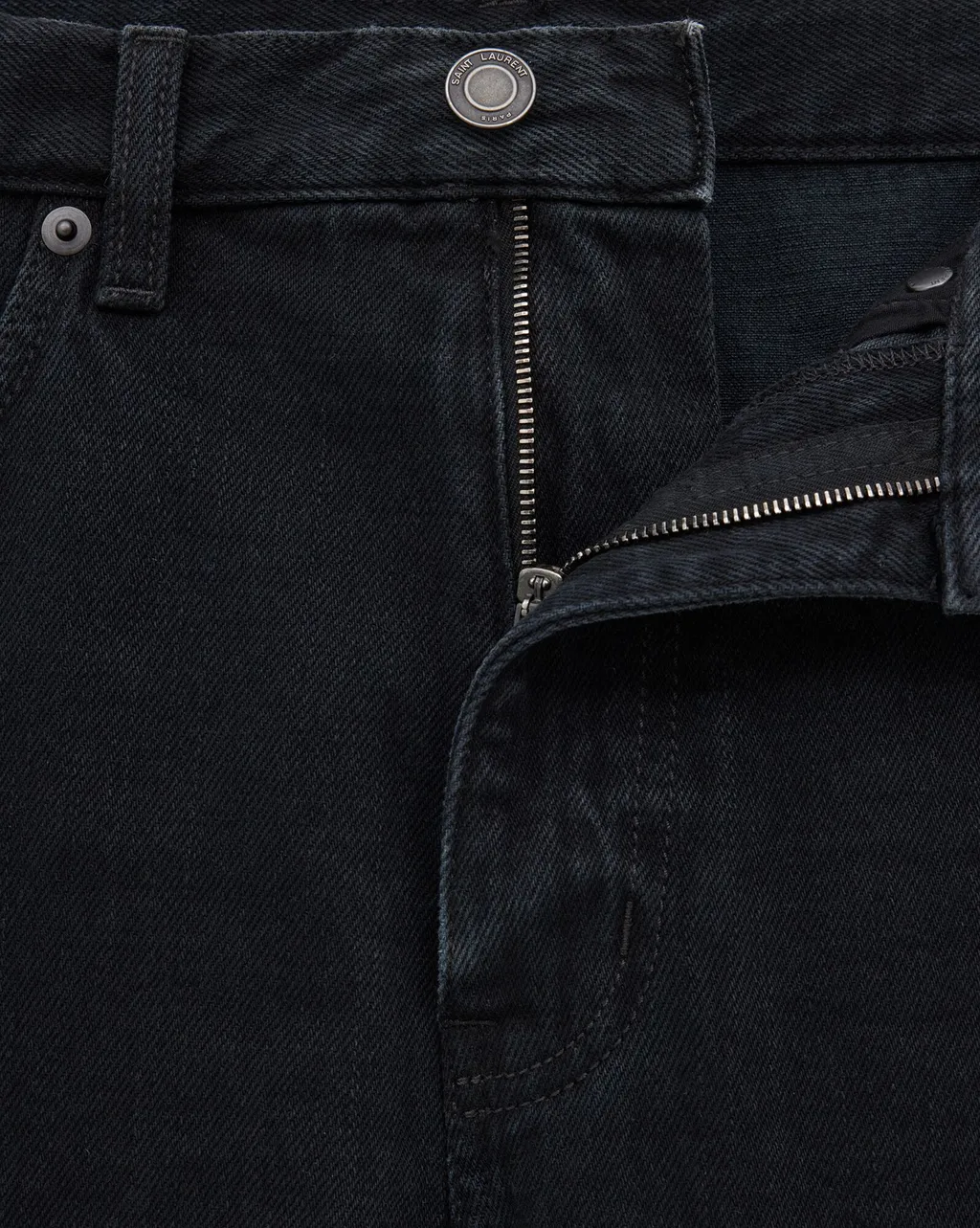 Saint Laurent Logo Patch Straight Leg Jeans