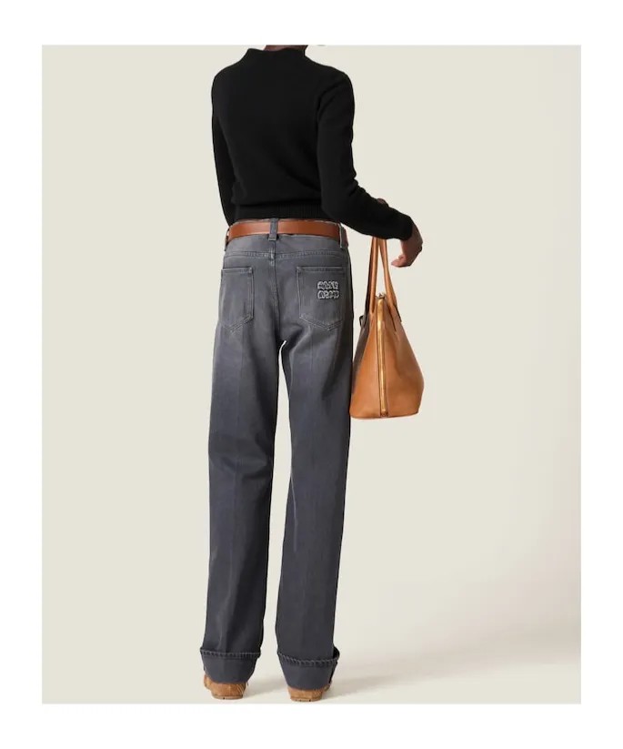 Miu Miu Logo Embellished Cropped Knit Sweater