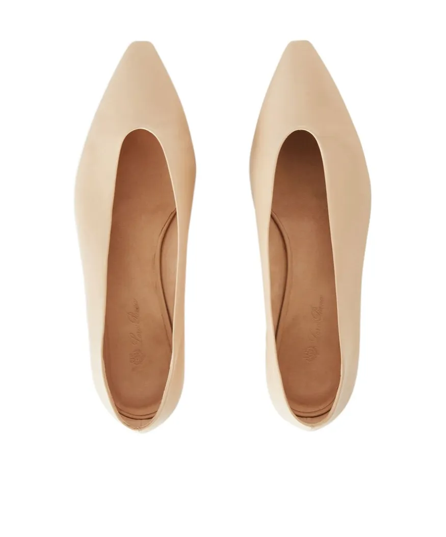 Loro Piana Rebecca Pointed-Toe Ballerina Shoes