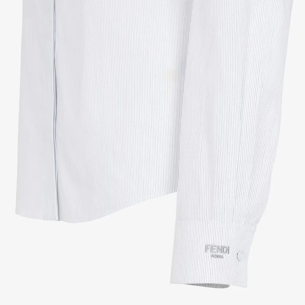 Fendi Long Sleeved V-Neck Striped Shirt