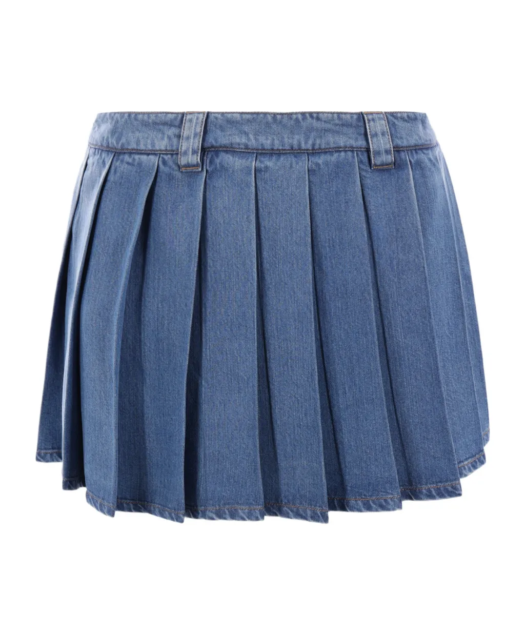 Miu Miu Low-Rise Pleated Skirt