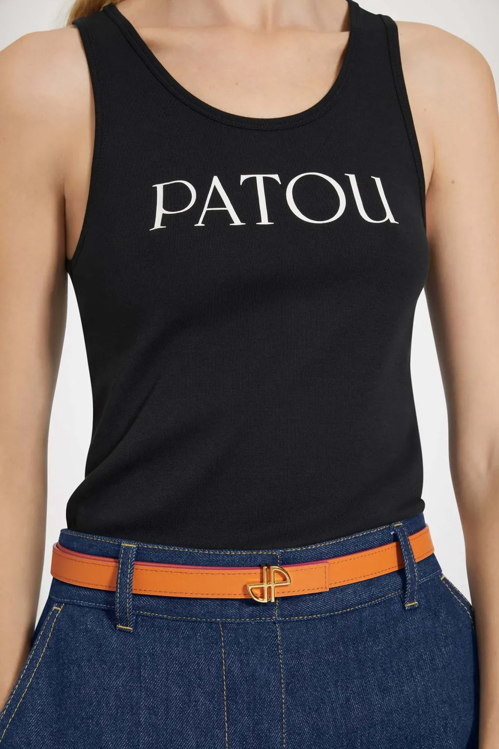 Patou Logo Printed Sleeveless Tank Top