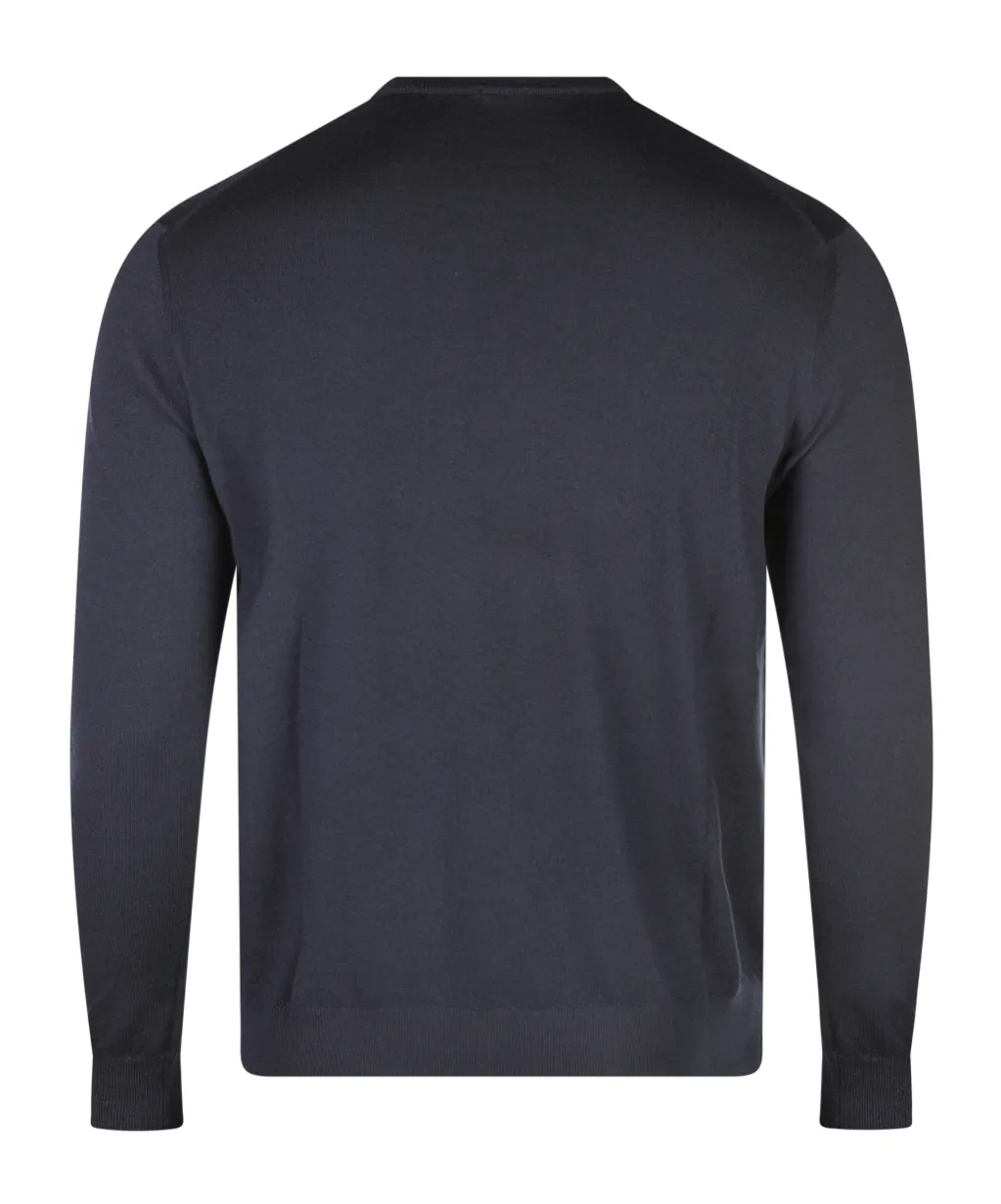 Malo Ribbed Trim Virgin Wool Sweater