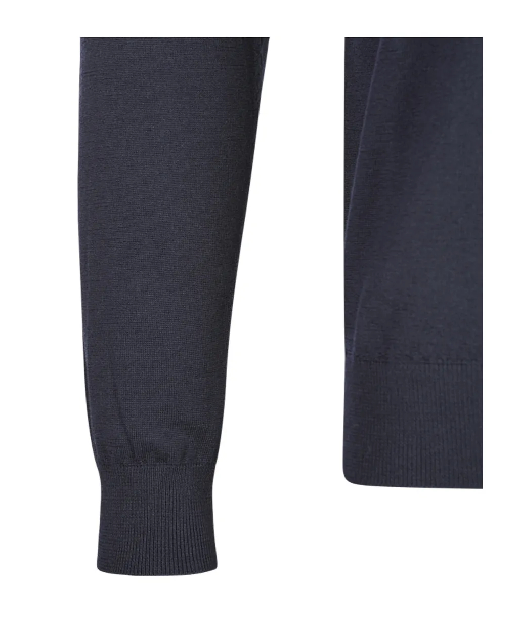 Malo Ribbed Trim Virgin Wool Sweater