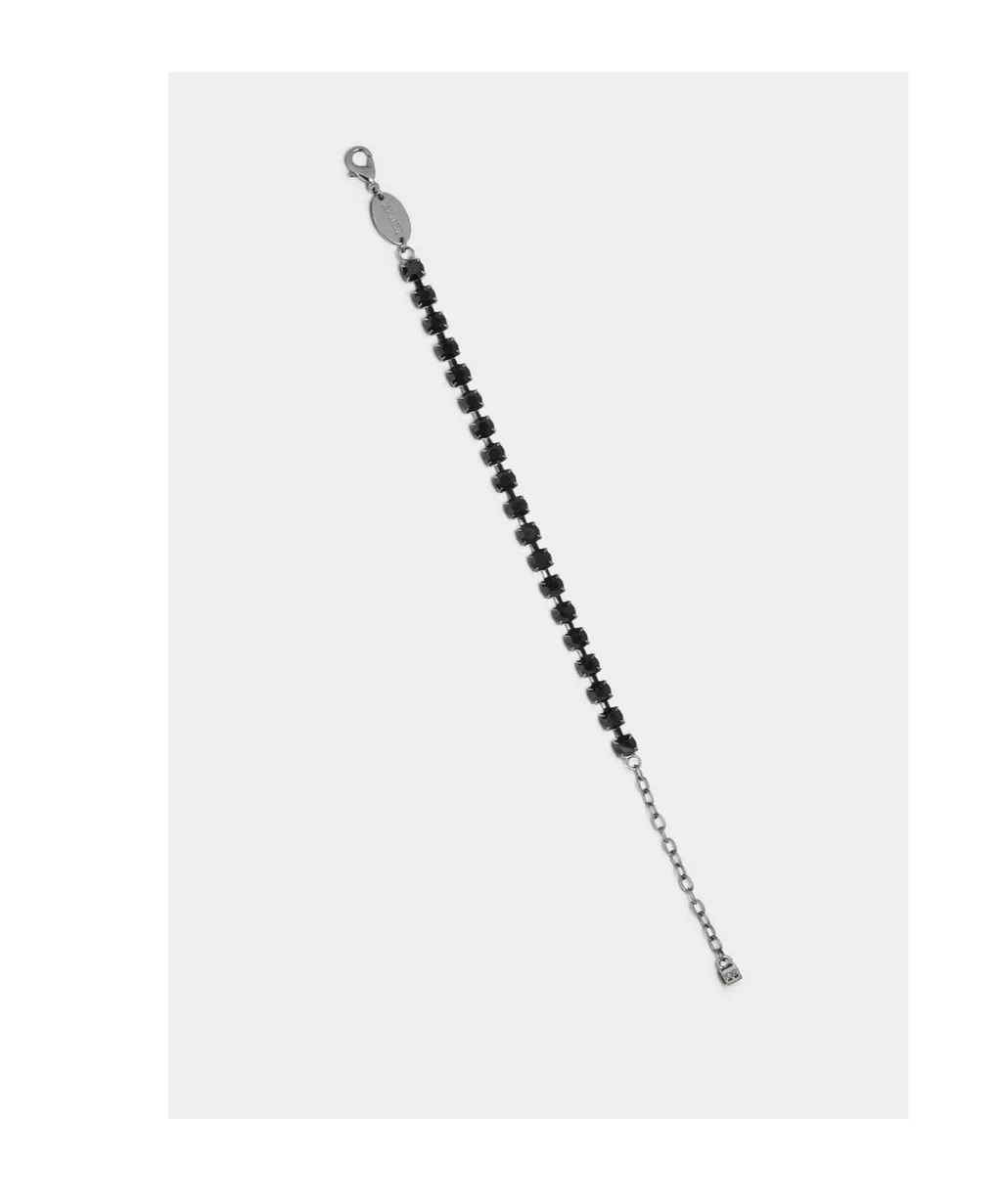 Dsquared2 Crystal-Embellished Logo Charm Bracelet