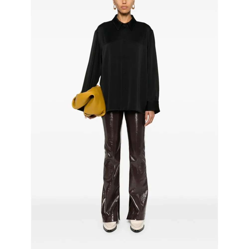 Jil Sander Detachable Jewel Clip Detailed Satin Shirt