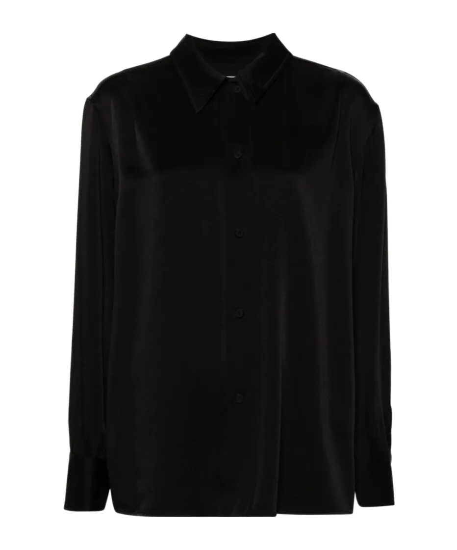 Jil Sander Detachable Jewel Clip Detailed Satin Shirt