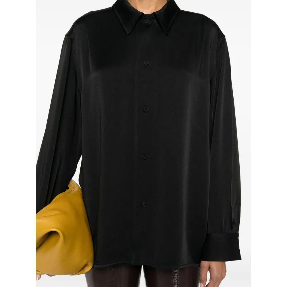 Jil Sander Detachable Jewel Clip Detailed Satin Shirt