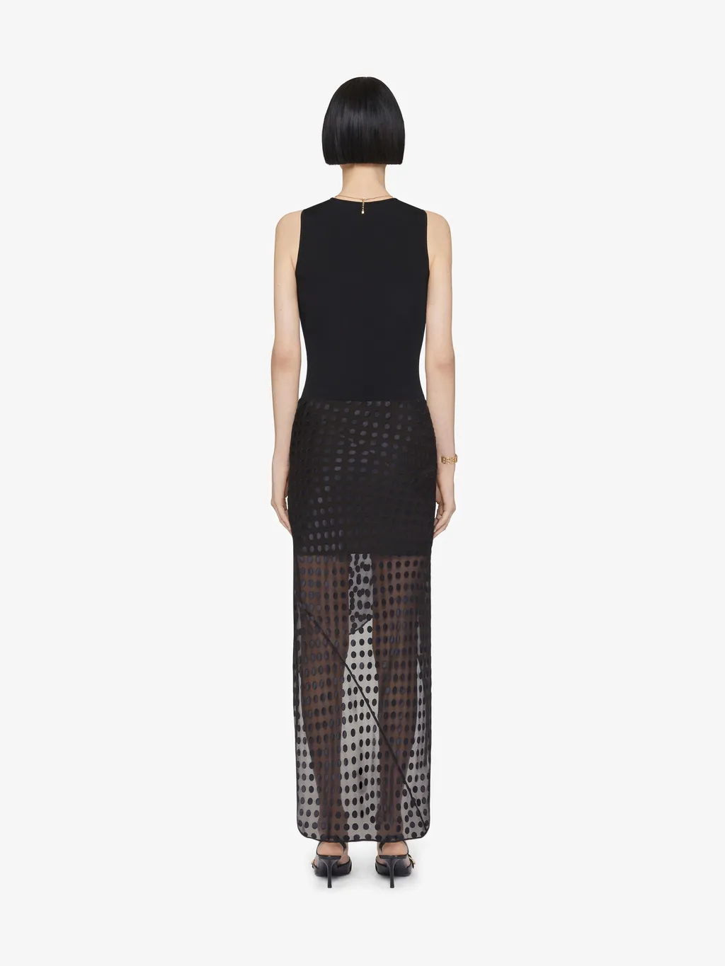 Draped Dress In Jersey And Polka Dots DÉVoré Satin
