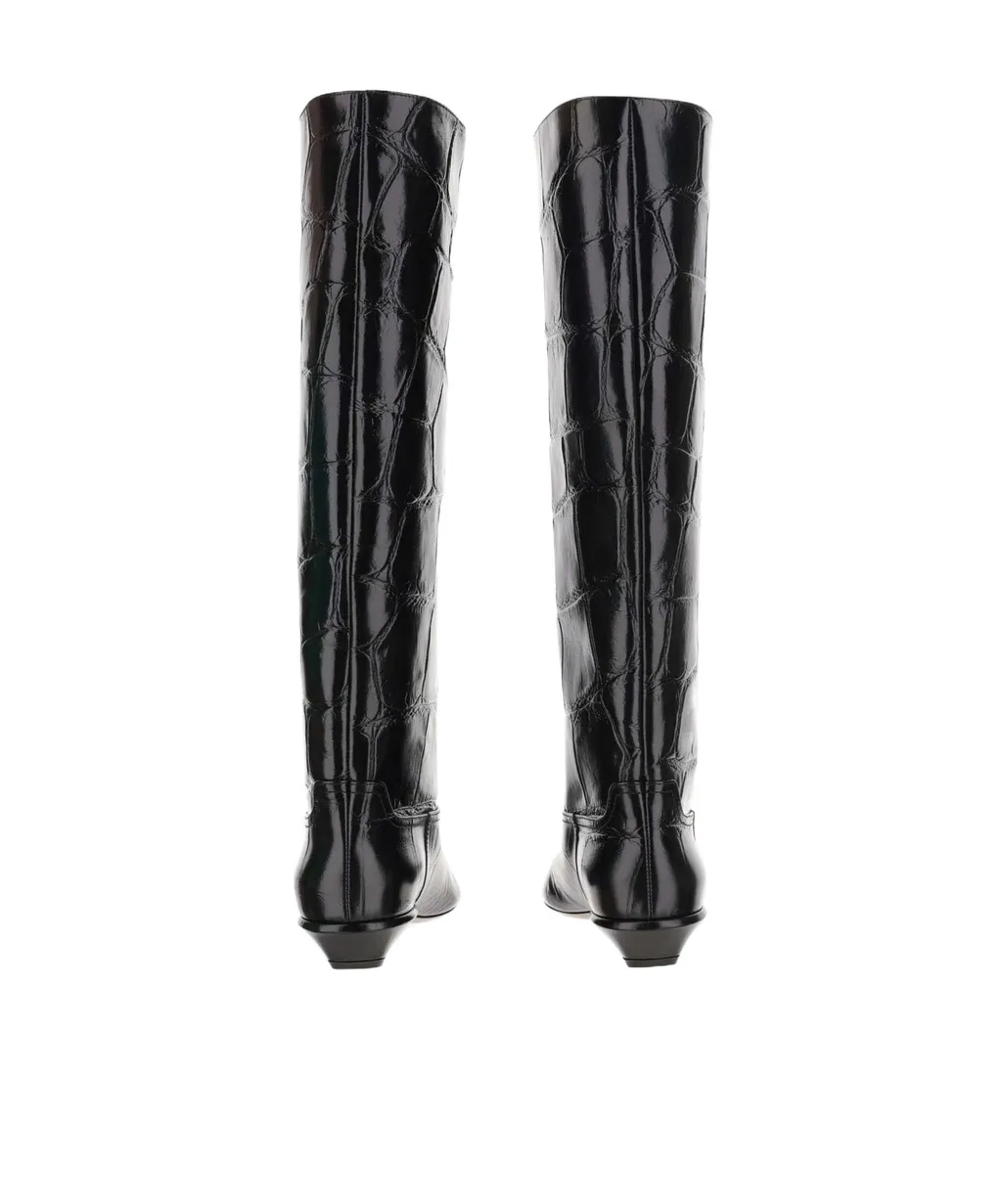 Paris Texas Bettina Embossed Knee-High Boots