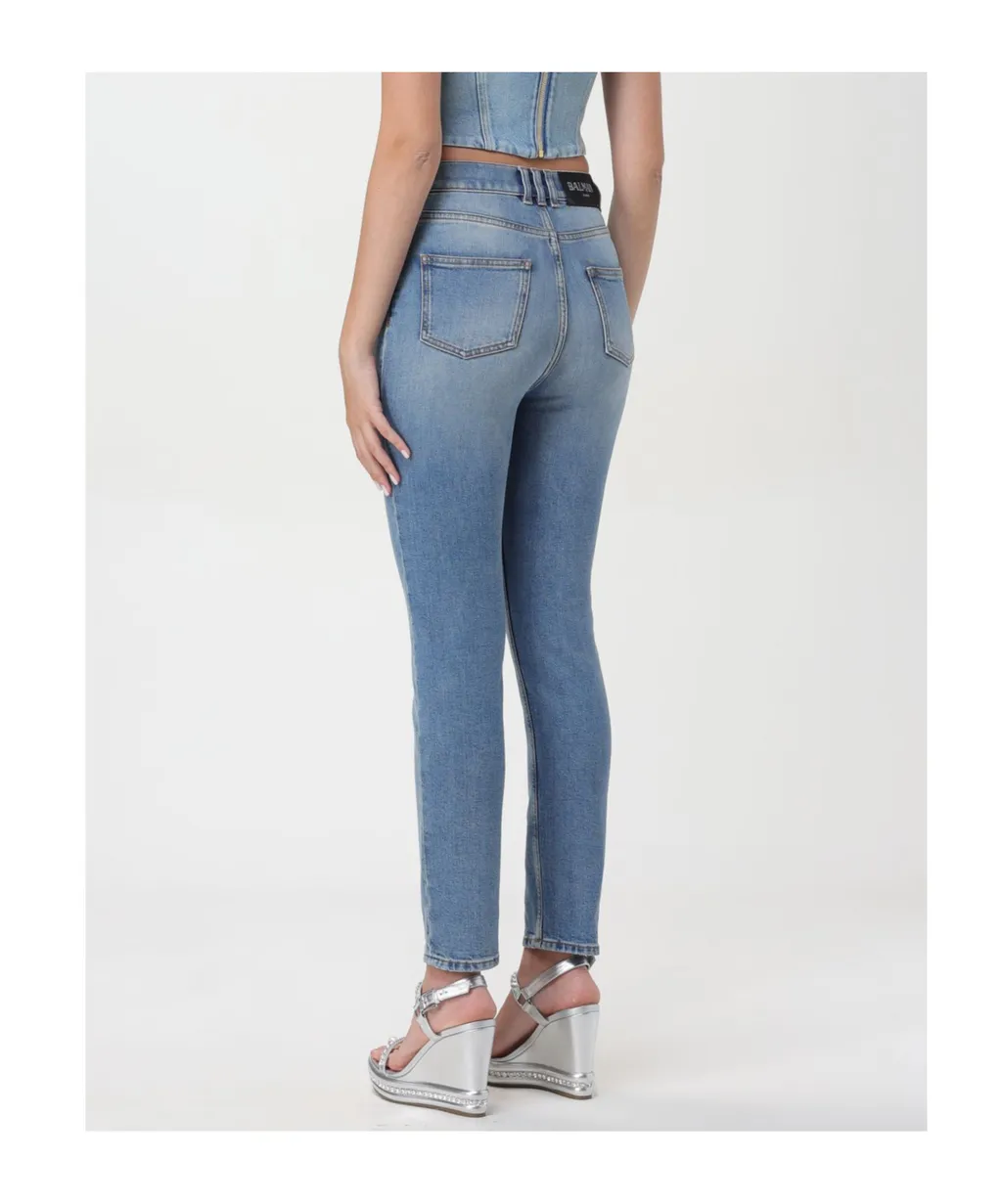 Logo-Patch Tapered Jeans