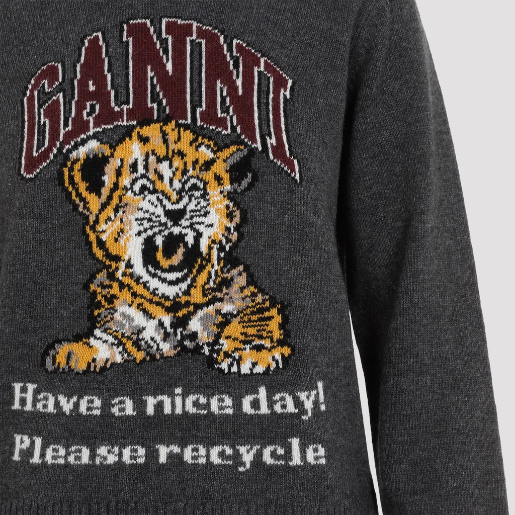 Ganni Sweater With Logo