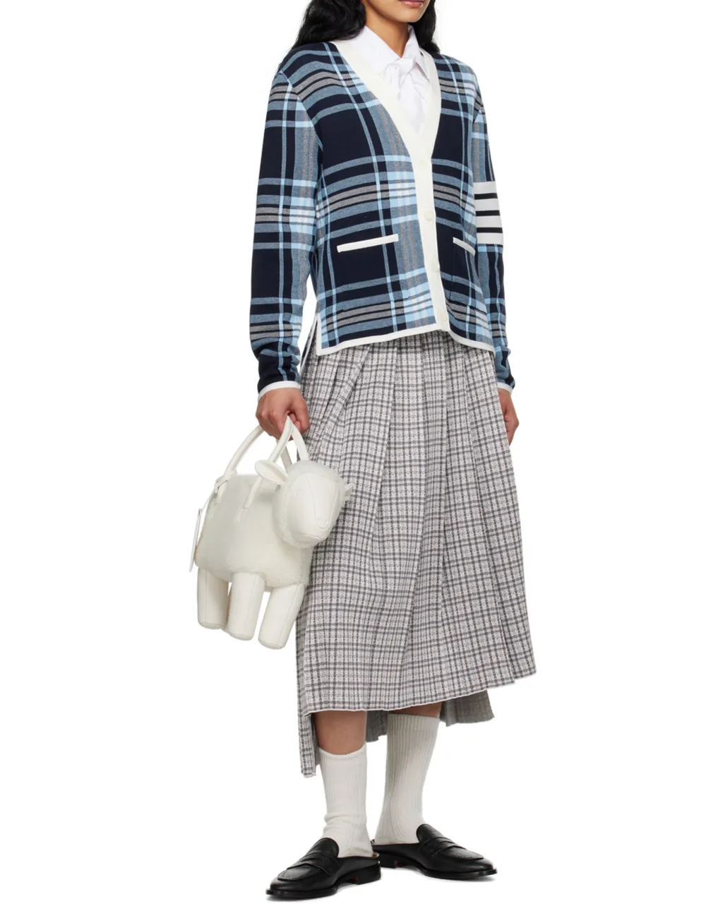 Tartan Long-Sleeved Cardigan