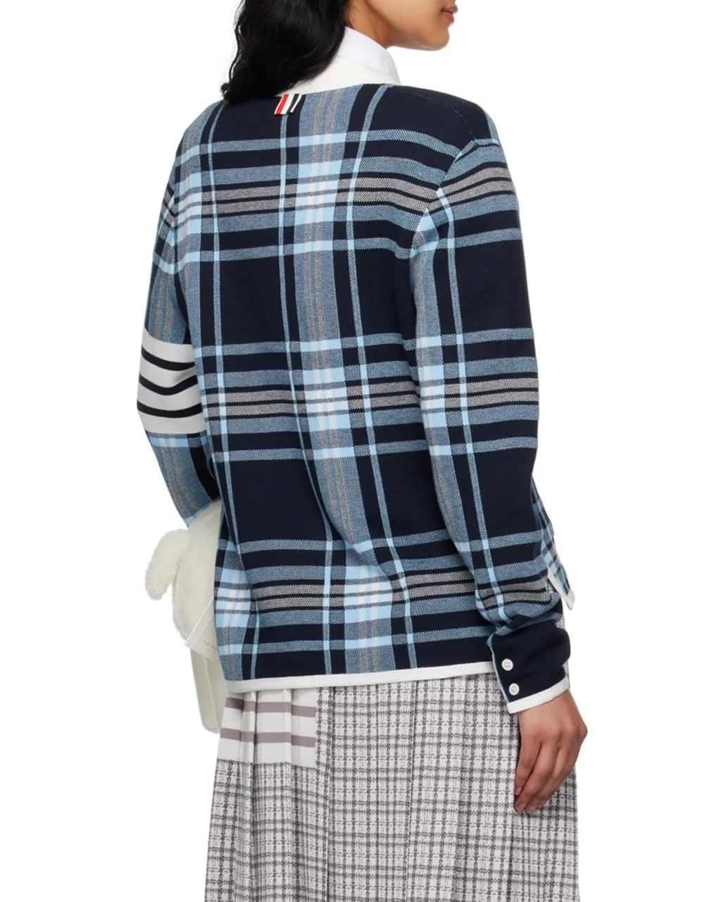 Tartan Long-Sleeved Cardigan
