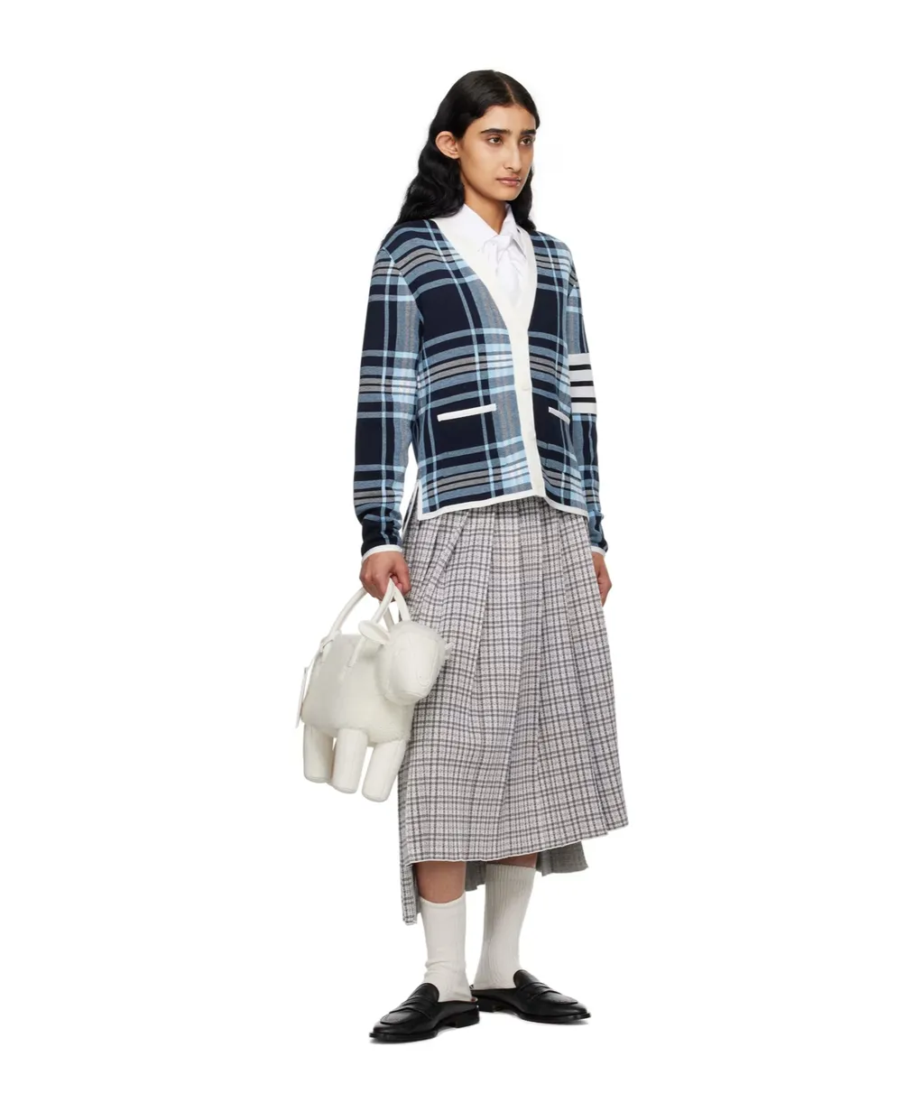 Tartan Long-Sleeved Cardigan