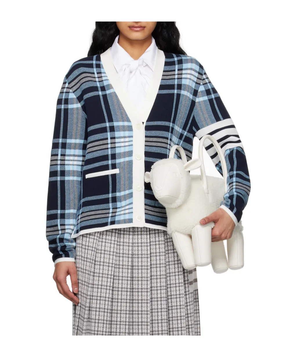Tartan Long-Sleeved Cardigan