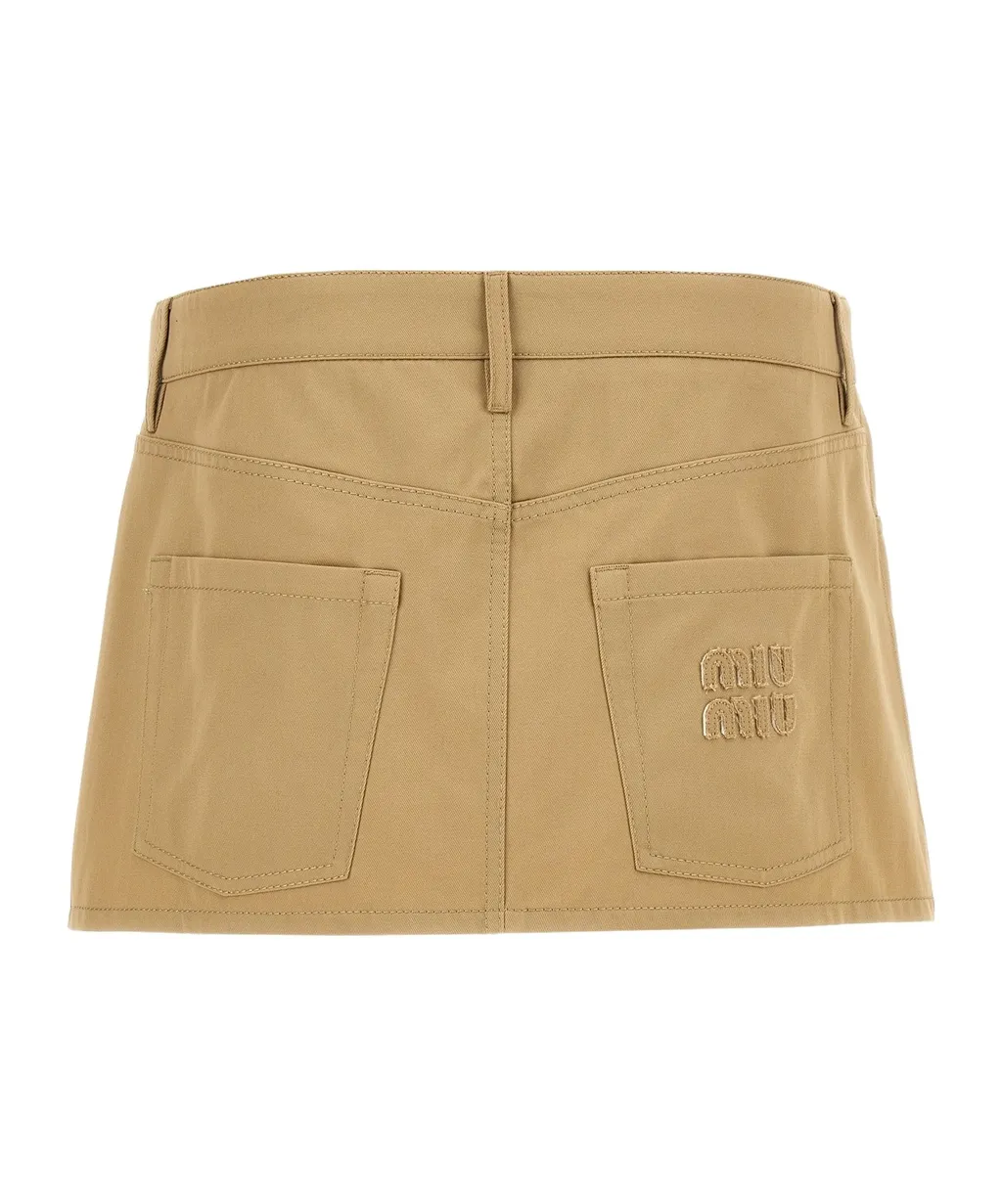 Miu Miu Logo-Detailed Mini Skirt