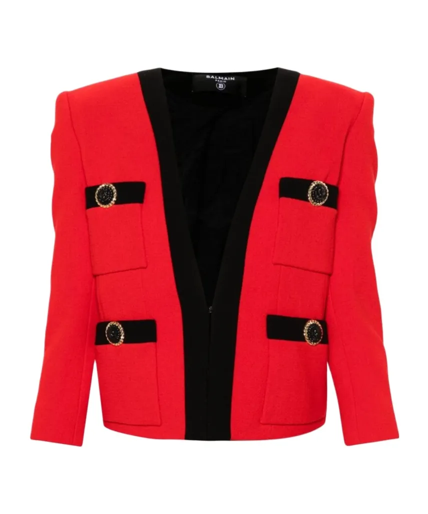 Balmain Logo Button Embellished Jacket