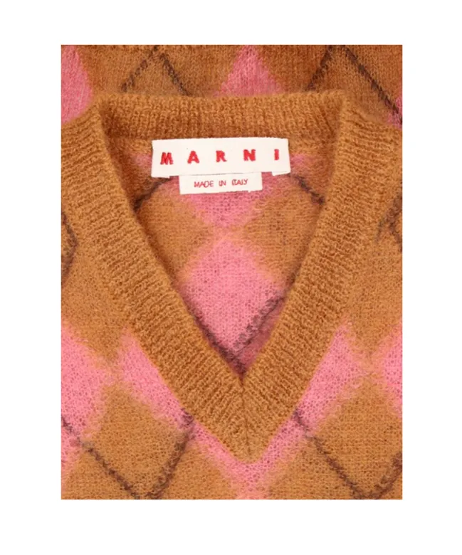 Marni Geometric Patterned Knitted Vest