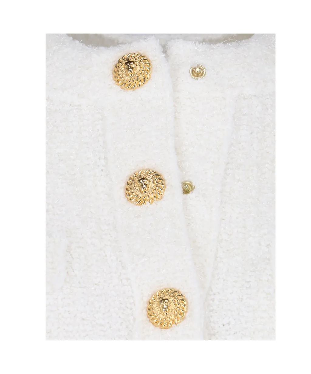 Balmain Cropped Knitted Cardigan