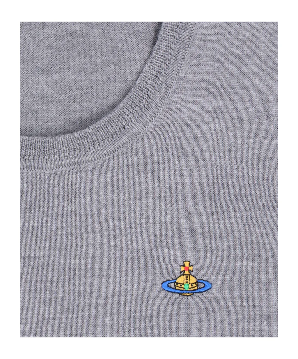 Vivienne Westwood Logo Embroidered Knitted Top