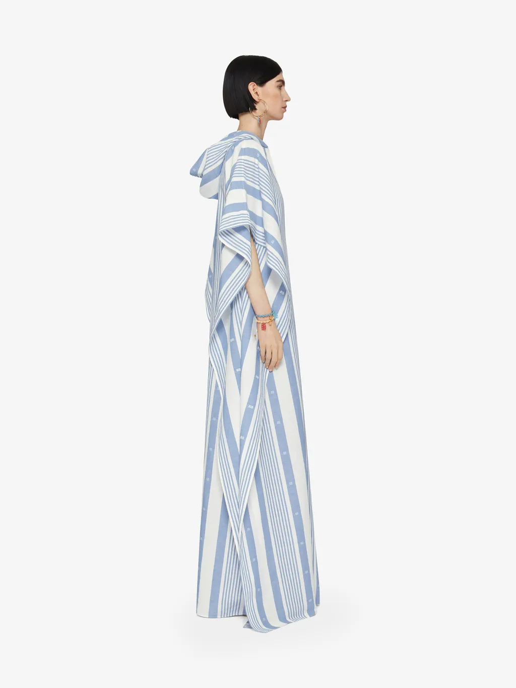 Kaftan In Cotton And Linen With 4G Stripes