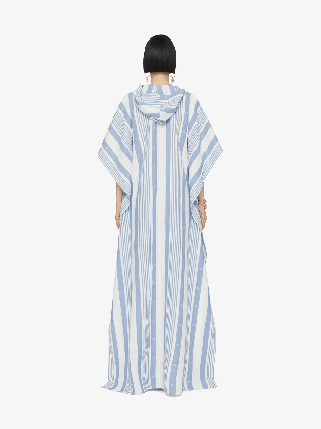 Kaftan In Cotton And Linen With 4G Stripes