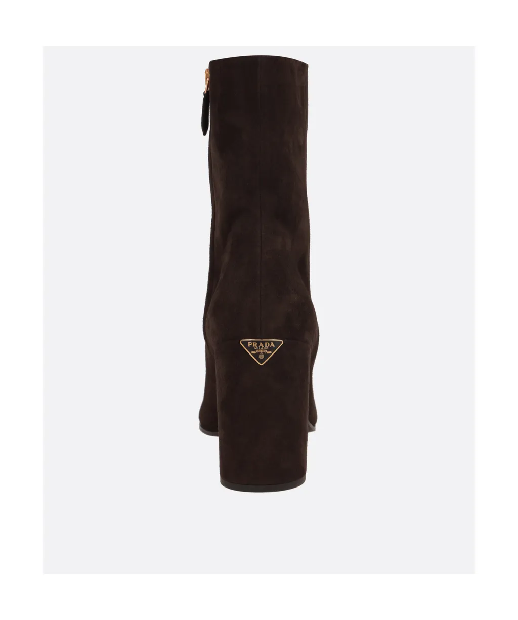 Prada Triangle-Logo High-Heeled Boots