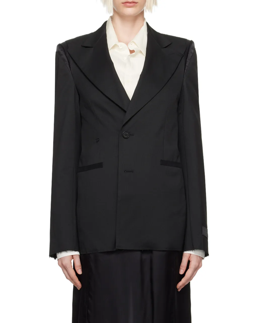 Mm6 Maison Margiela Raw-Cut Edge Single Breasted Blazer