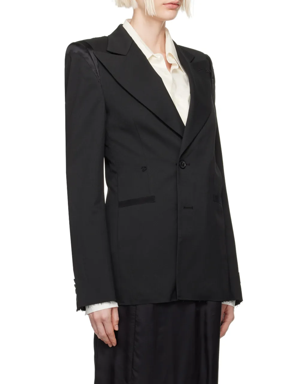 Mm6 Maison Margiela Raw-Cut Edge Single Breasted Blazer