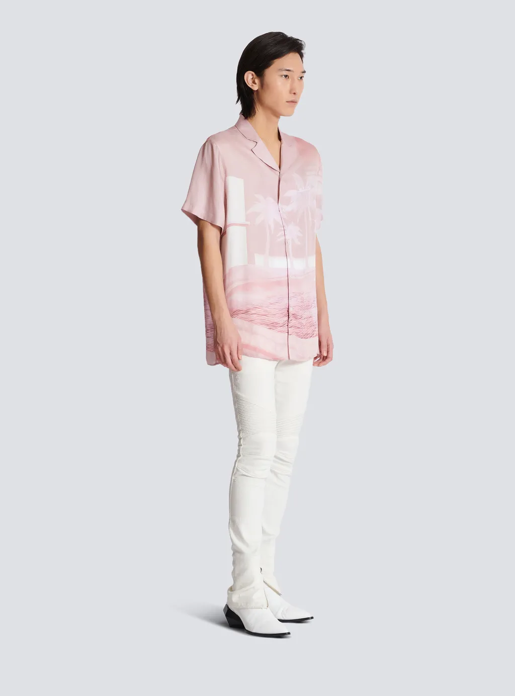 Balmain Palm Printed Short-Sleeve Shirt