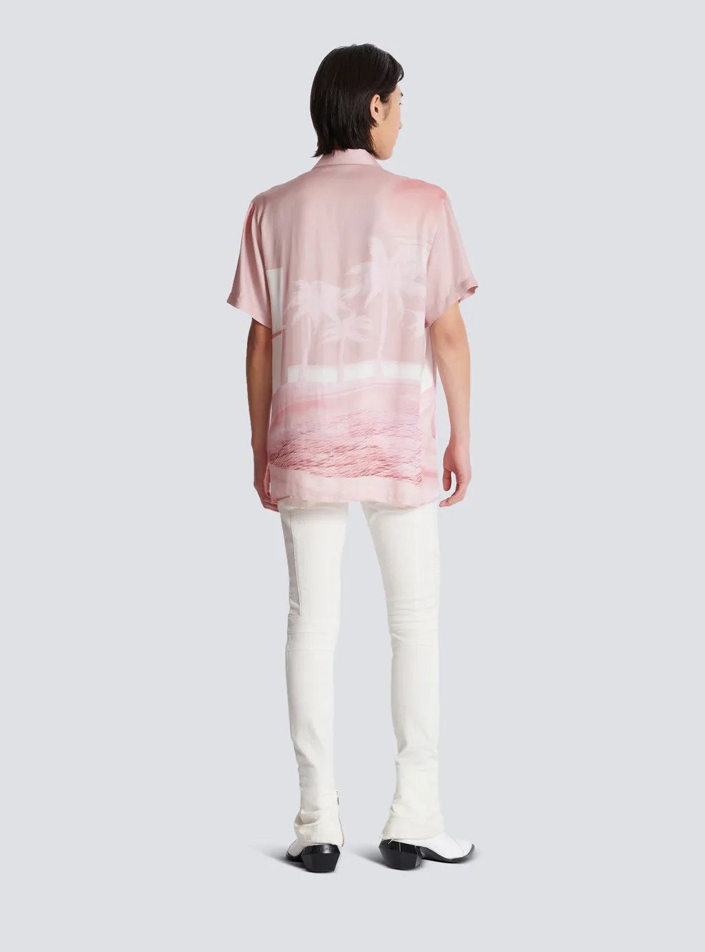 Balmain Palm Printed Short-Sleeve Shirt