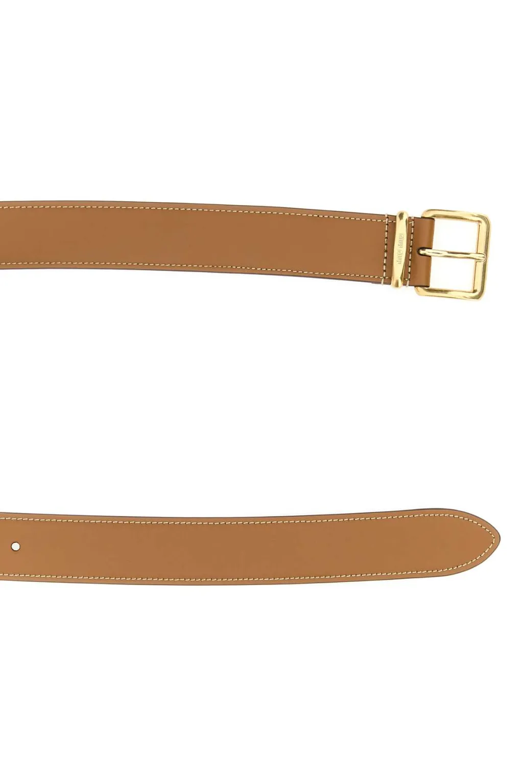 Miu Miu Logo Engraved Buckle Belt