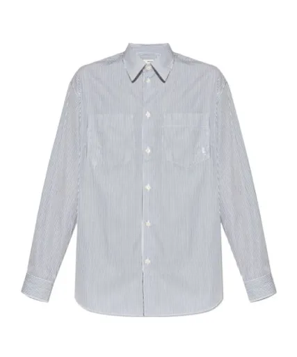 Sporty & Rich Striped Logo-Embroidered Shirt